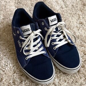 Vans Men's Dark Blue and White Sneakers